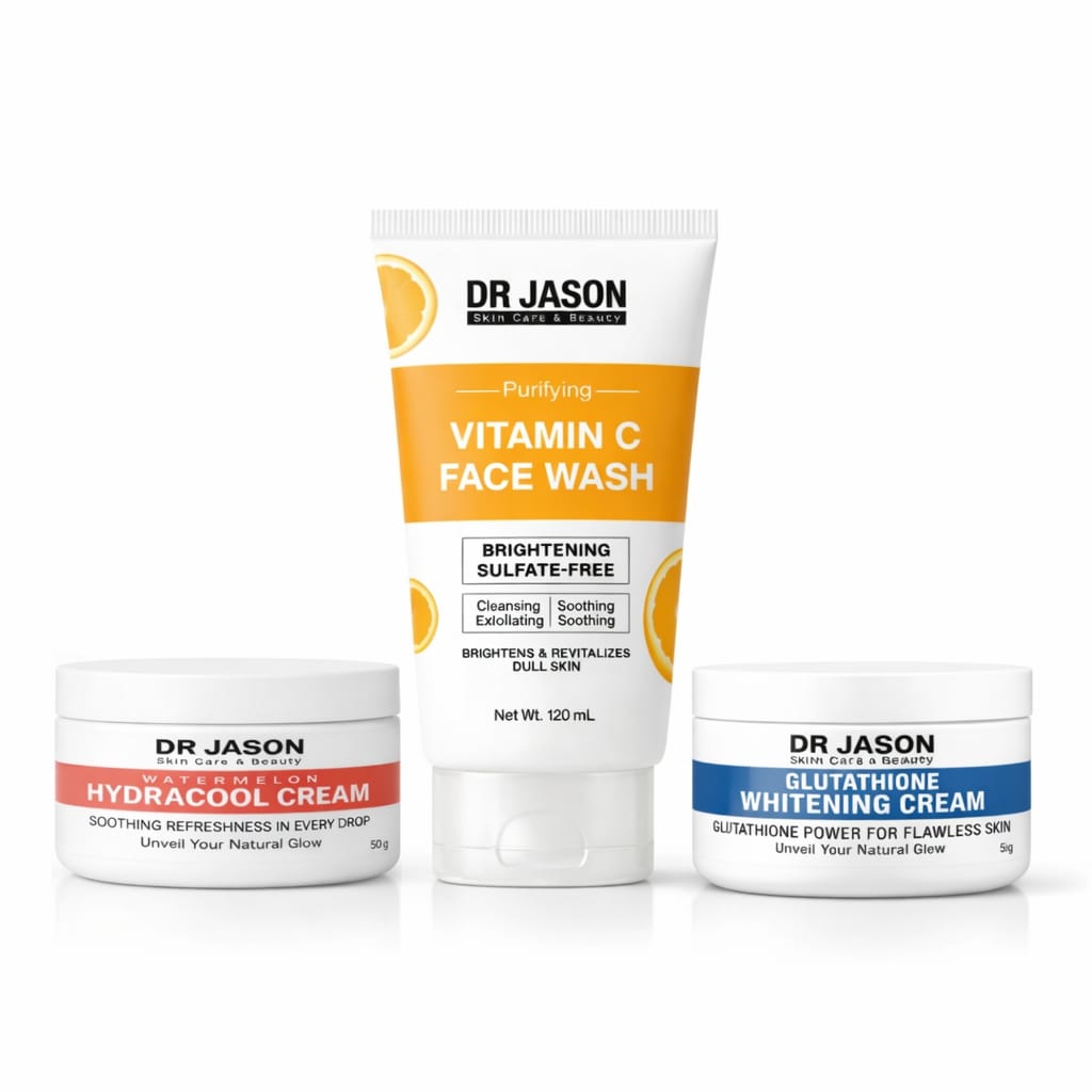 Dr Jason Summer Radiance & SPF Kit – Sunscreen, Vitamin C Face Wash & Glutathione Cream Skincare Bundle in Pakistan