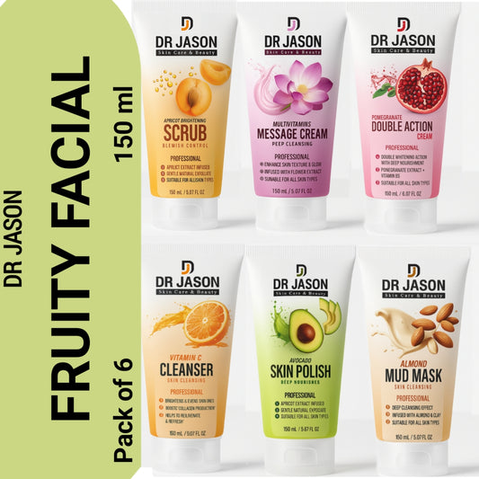 Dr. Jason Fruity Facial Kit – Pack of 6 Tubes | Brightening & Glowing Skin Set