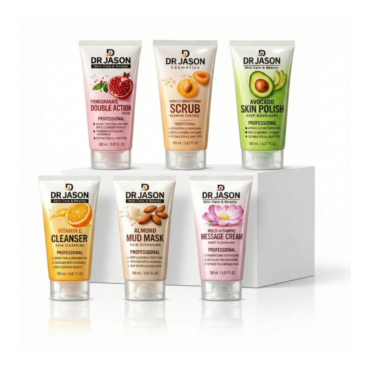 Dr. Jason Fruity Facial Kit – Pack of 6 Tubes | Brightening & Glowing Skin Set