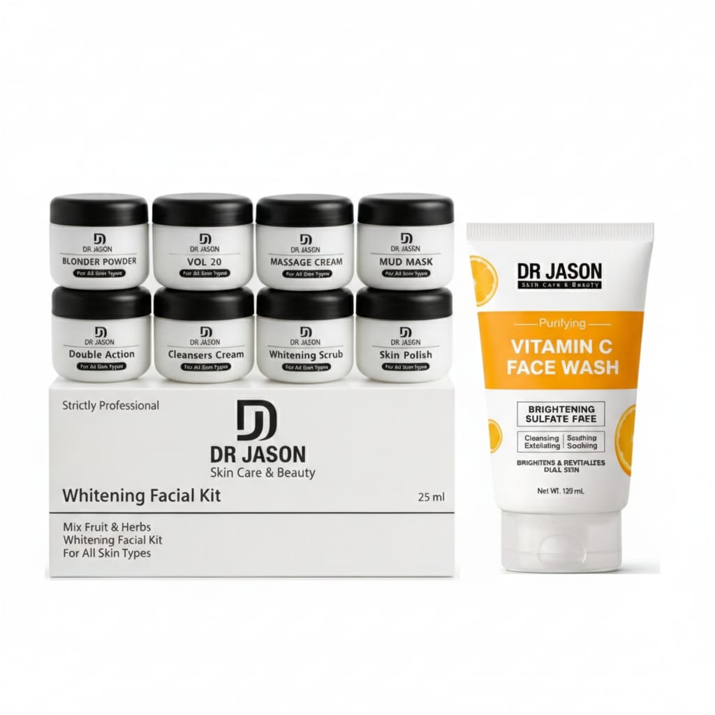 Dr Jason Student Facial Kit – Pack of 8 Student Facial Kit with Vitamin C Face Wash Duo Pack